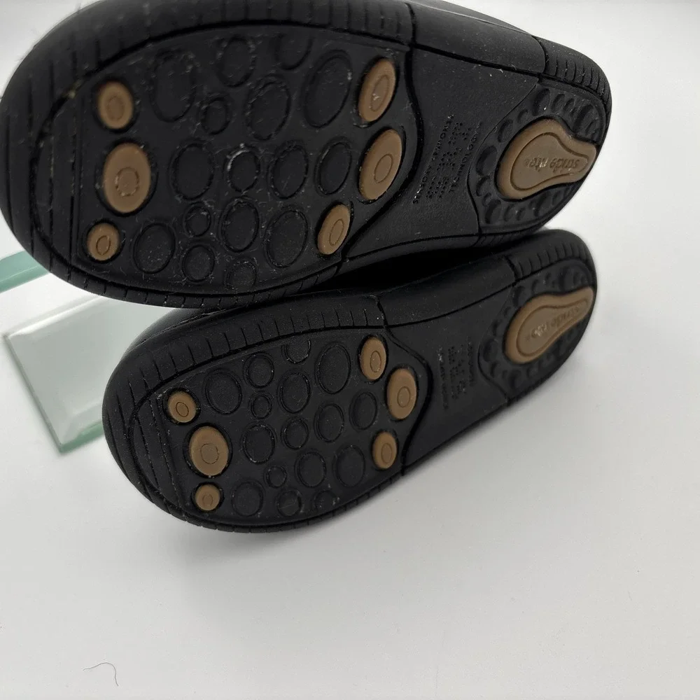 Stride Rite Elliot Shoes Boys Black Leather Lace Up Tie Toddler Size 5.5W